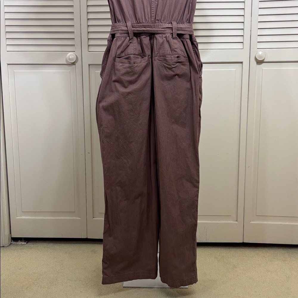 Pact Mocha Brown Boulevard Brushed Twill Zip Front Jumpsuit Medium - Picture 11 of 15